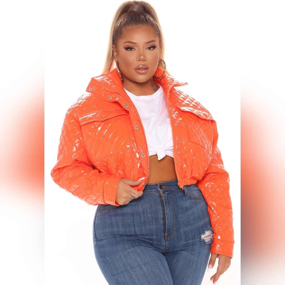 Love Your Personality Cropped Quilted Puffer Jacket